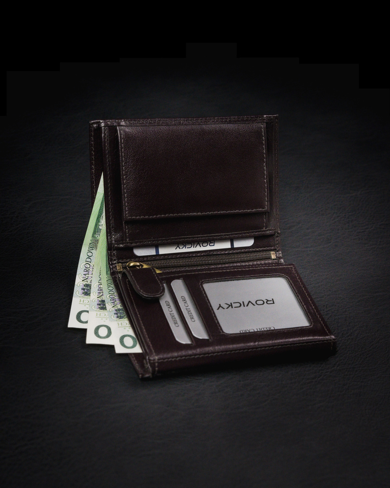 Гаманець чоловічий Rovicky 1537-03-BOR-1249 Brown-Black Гаманець чоловічий Rovicky 1537-03-BOR-1249 Brown-Black